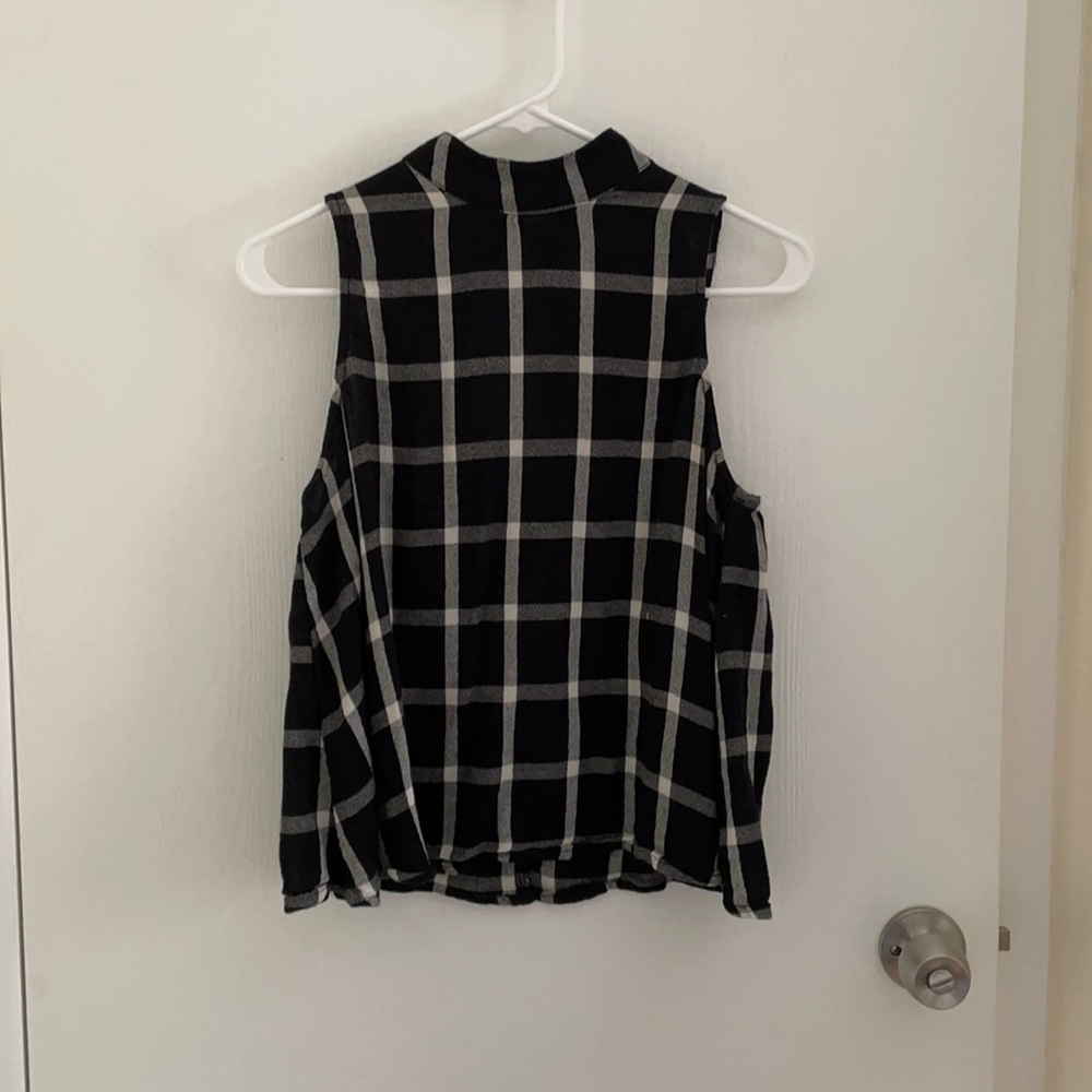 flannel high neck tank